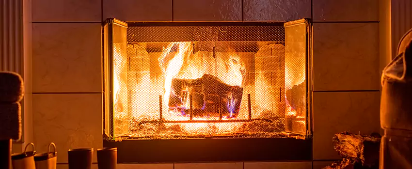 Mendota Hearth Landscape Fireplace Installation in Portage, Michigan